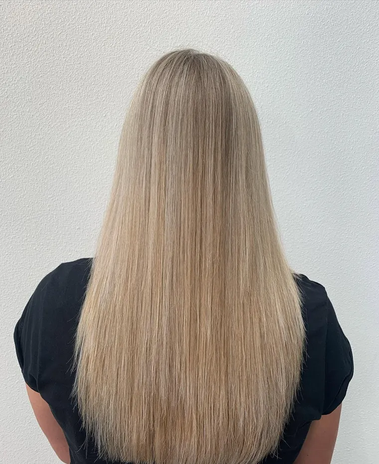 Warme highlights in lang haar