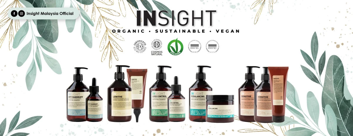 Insight 100% vegan haarproducten , sulfaat en parabenen vrij. 